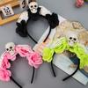 Halloween Decor Skull Head Headband Simulation Flower Gothic Flower Hairband  Festive Decorations