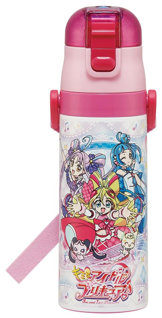 Skater Water Direct Kimi to Idol PreCure Girl Insulated Stainless Sports Water Children's Bottle, Drinking, 470ml, Design, Steel, Lightweight, Bottle,