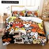 Пододеяльник с изображением мультяшной собаки, короля и королевы, комплект постельного белья с изображением щенка и животных, 2/3 предмета из полиэстера, чехол для одеяла