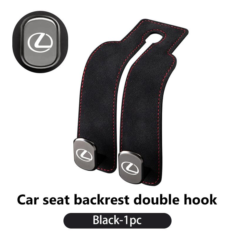 GEFF2 2 in 1 Car Headrest Hook Suede Rear Seat Hanging Dual Hook Alloy Hook Storage Hanger For Lexus CT ES GS NX IS250 RX350 IS200