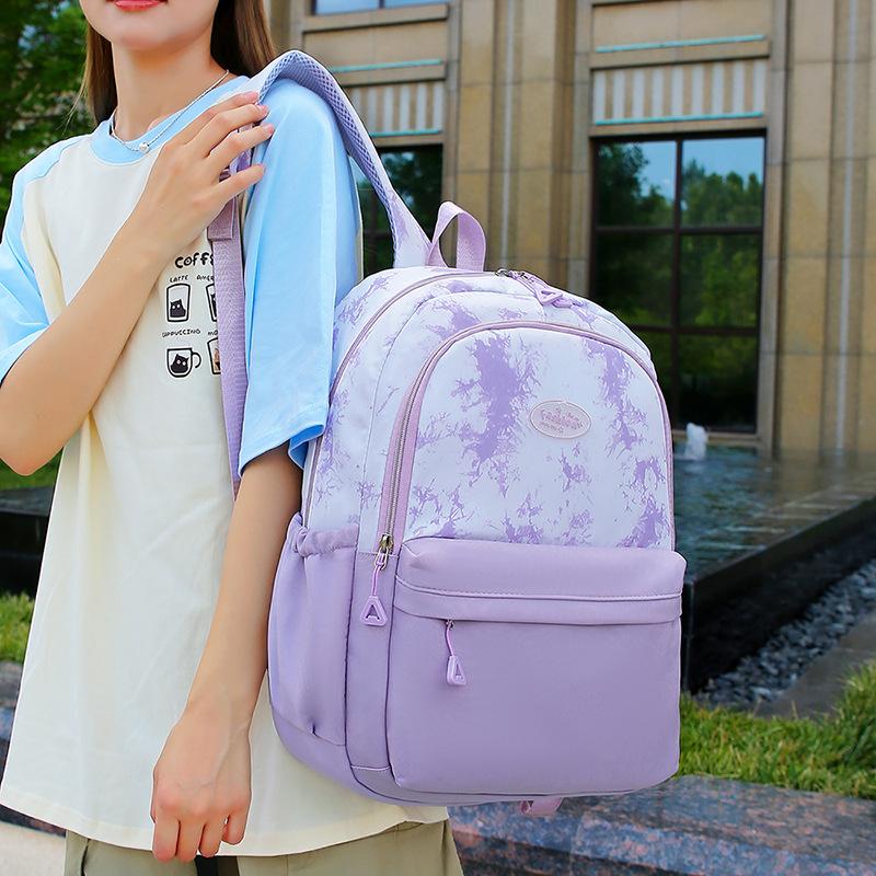 Schoolbag 1011 New Student School Bag Traditional Style Ink Casual Backpack Campus Large Capacity Color-Blocking Large Capacity Backpack