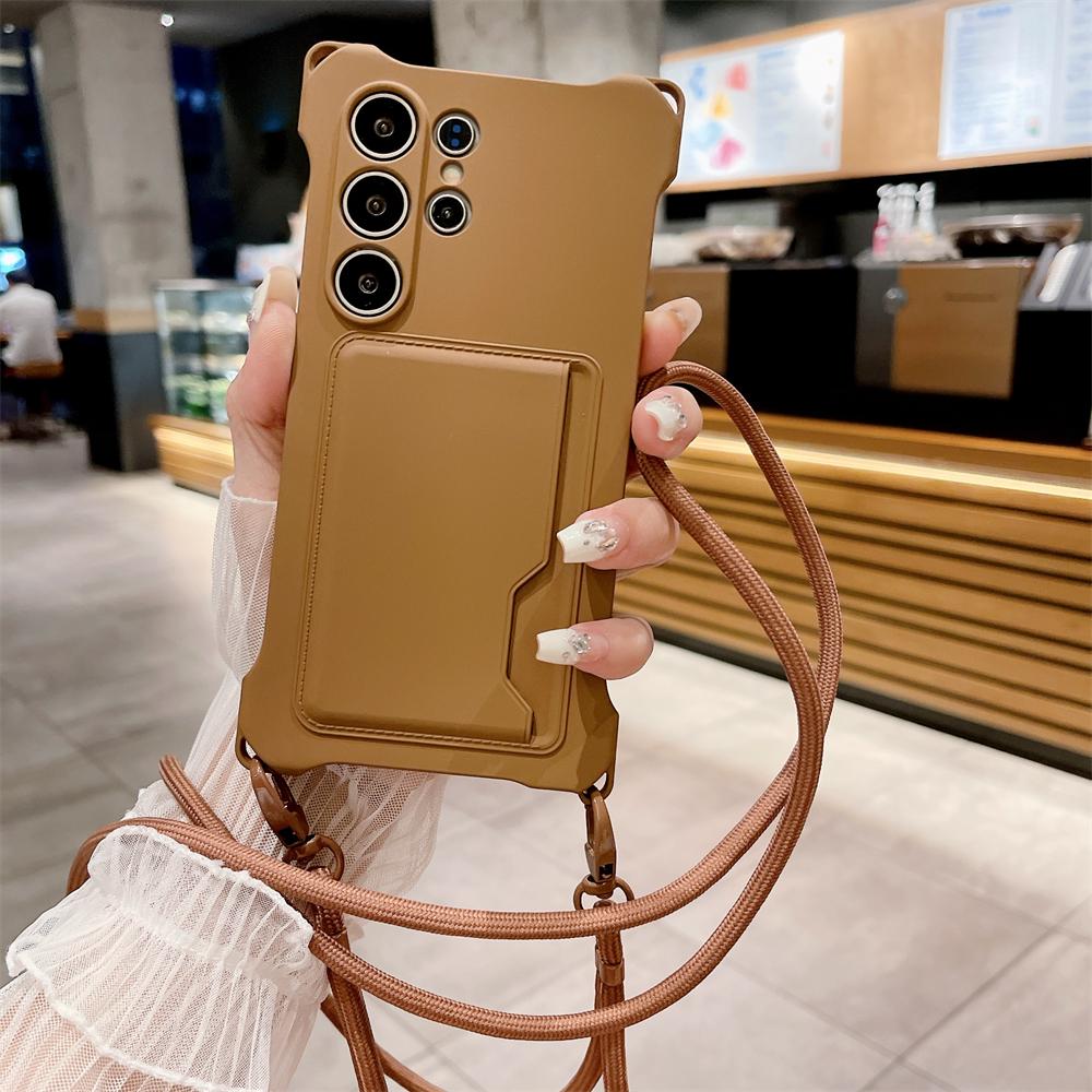Держатель для карт Ремешок-конфета Силиконовый чехол для Samsung S25 S24 Plus S22 Ultra S23 FE A54 A34 A53 A34 A15 Чехол с ремешком через плечо