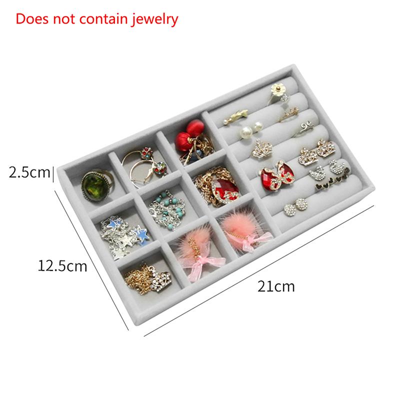 1 шт. Модный портативный бархатный органайзер для ювелирных изделий, поднос для колец, ожерелий, ящик для хранения, витрина для ювелирных изделий, ящик для хранения