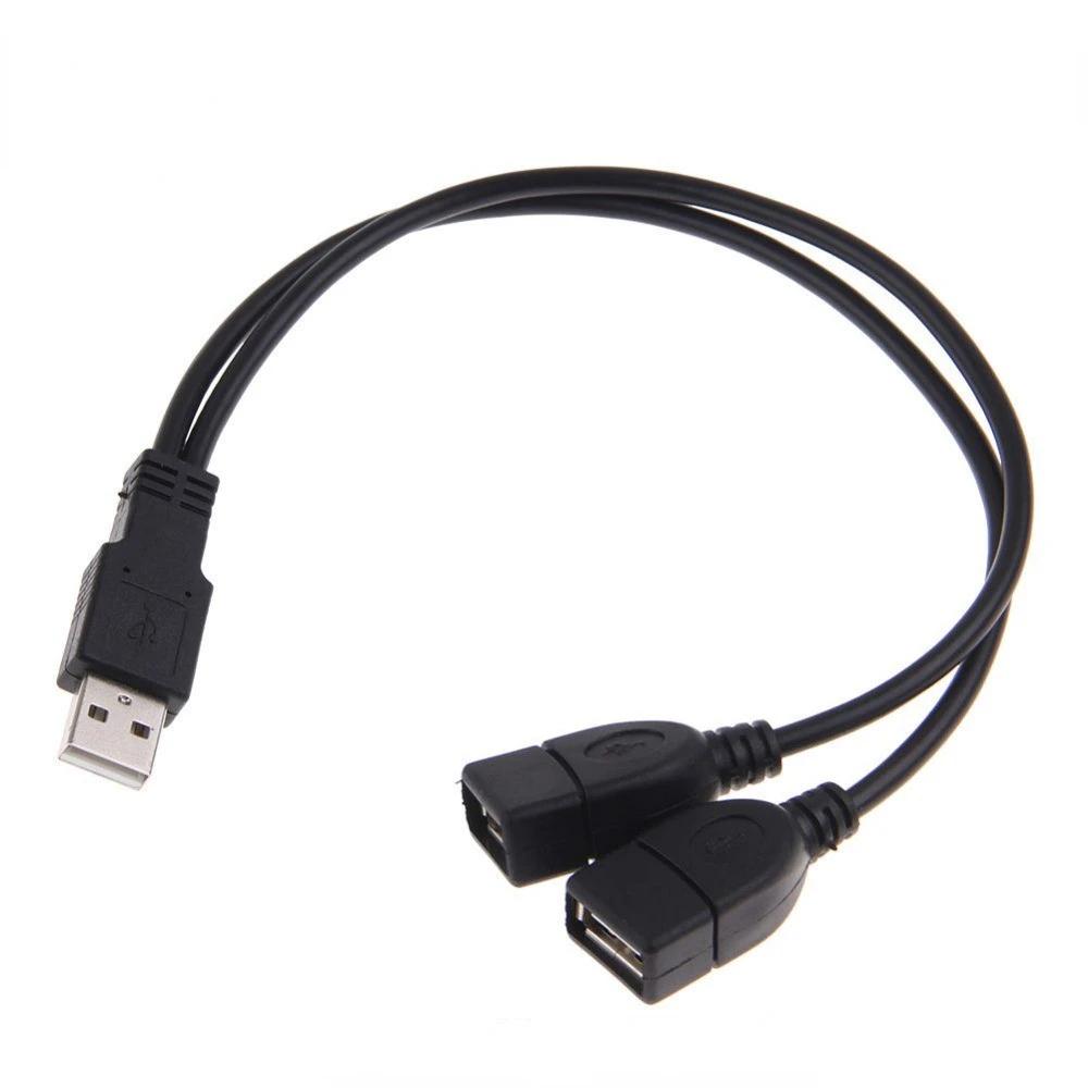 Высококачественный USB 2.0 Кабель USB-разветвитель Адаптер Кабель Один на Два Женский на USB 2 Мужской Кабель для Зарядки и Передачи Данных