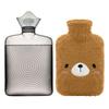 Samply Hot Water Bottle, Fillable with Hot Water, 1.8L Capacity, Cute Cover Included, Eco-Friendly, Energy-Saving, Cold Weather Protection, Gift (Bear