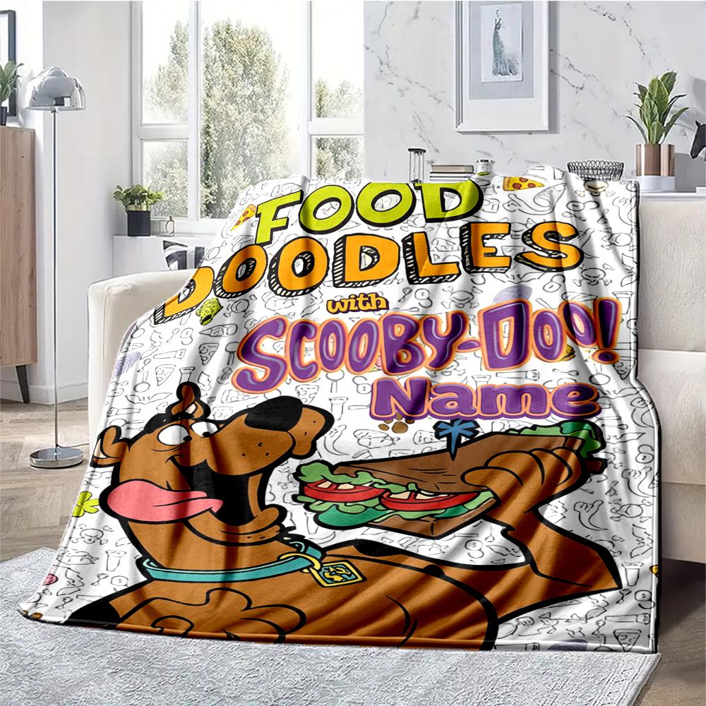 Custom Name Scooby-Doo Theme Printed Blanket - Perfect for Couch, Bed, Travel & Outdoor Use | Machine Washable, Cozy & Durable.