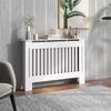 Slatted Radiator Cover Painted Cabinet MDF Lined Grill in White (112L x 19W x 81H cm)