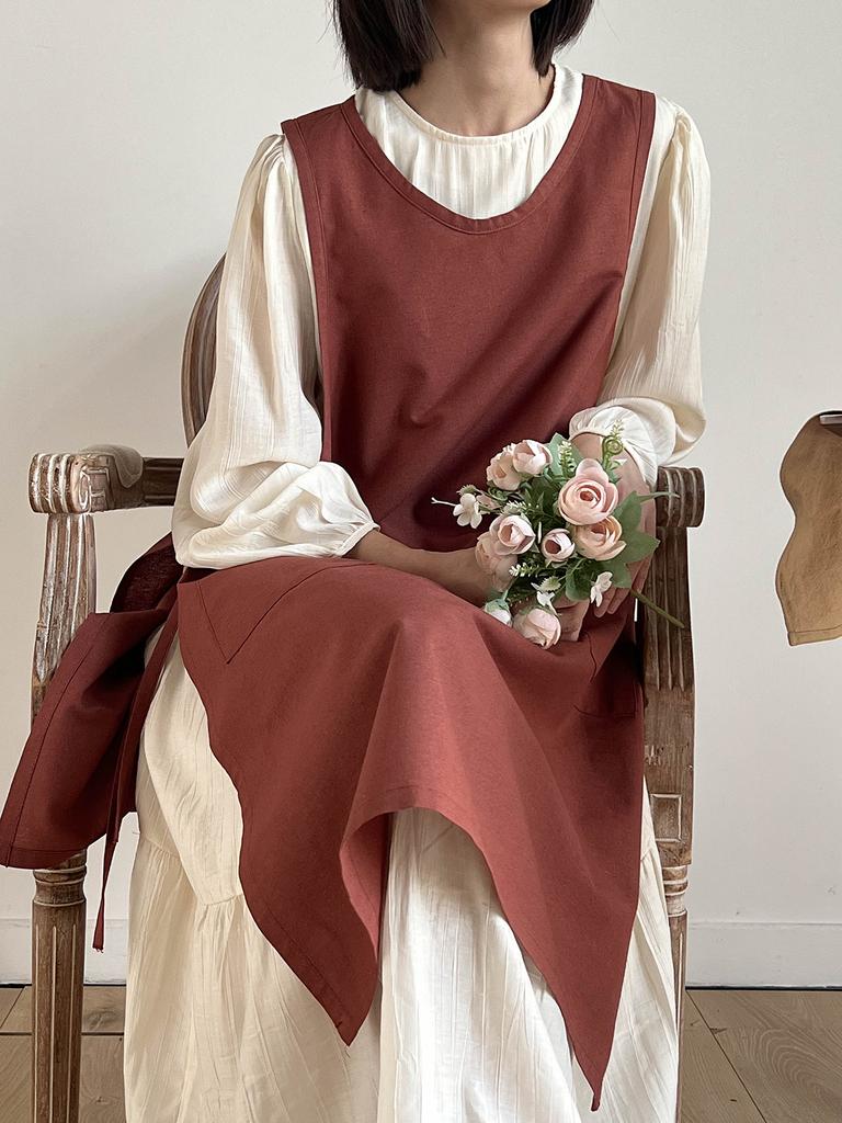 Водонепроницаемый дышащий хлопковый фартук для дома, японской и корейской домашней работы, антигрязный, кухня, кофейня, маникюрный салон, фартук