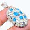K2 Azurite Handmade 925 Sterling Silver Jewelry Pendant 1.85" q2I29
