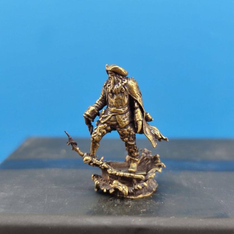 1Pc Brass Pirate Monster Mini Figurine 1/64 Miniature Model Landscape Display Decor Tiny Figure Ornament for Home Collection