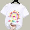 It's My Birthday Printed Pattern Children T-shirts Summer Girls Cute Funny Fashion Colorful O-Neck Short Sleeve Kids T-shirts