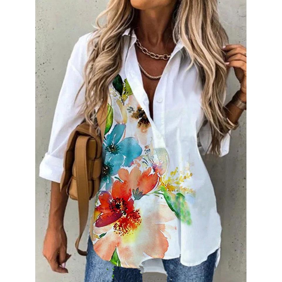 Women's Spring Fashion Casual Street Button Shirt Elegant and Comfortable Long Sleeve Loose Blouse Top Office Lady Clothing