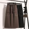 2024 New Autumn Winter Plus Size Long Women Skirts Elastic Waist  A-Line Oversize Lady Elegant High Waist Skirts