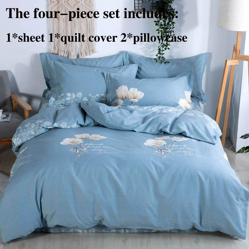 Утолщенное чистое матовое постельное белье из четырех предметов, пододеяльник, удобный для кожи, простой пододеяльник, студенческое общежитие