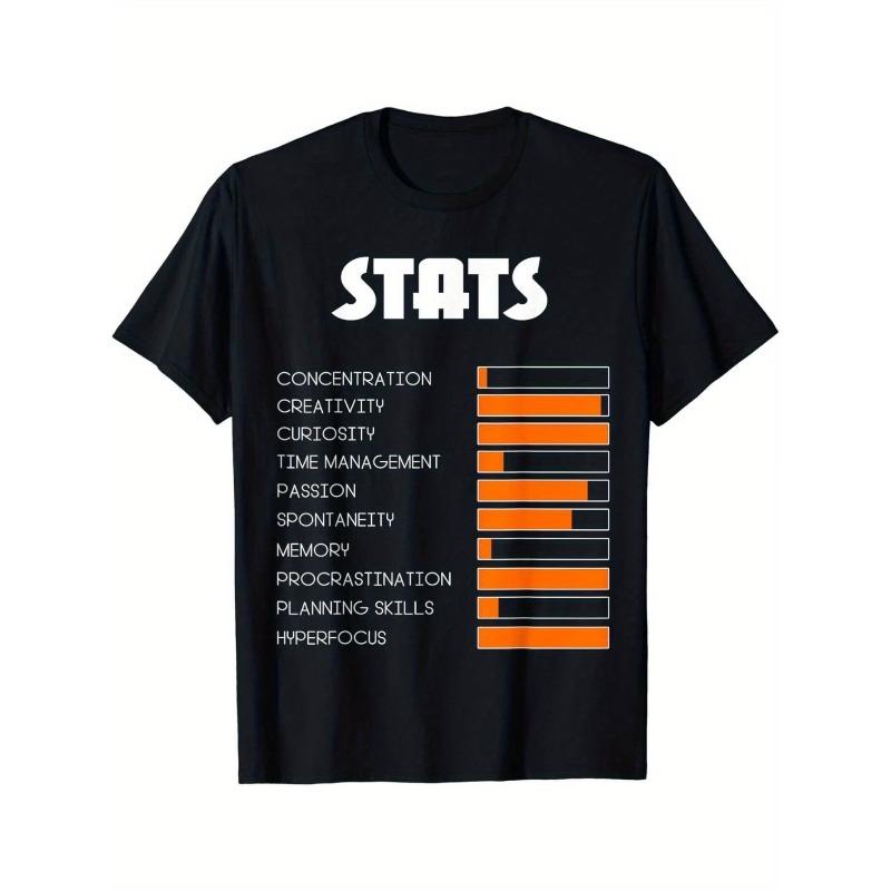 Unisexs Adhd Neurodiversity Awareness T Shirt Cotton Tee Unisex Oversized Loose Spring Summer Streetwear Humor Novelty Trendy Top