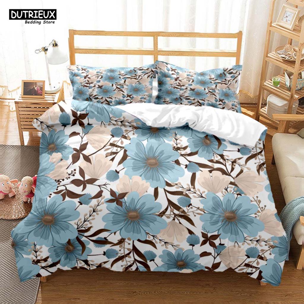 Comforter The Flower Pattern Is Simple And Fresh Soft And Comfortable Customizable Comforter Bedding Sets Bedding Set Luxury
