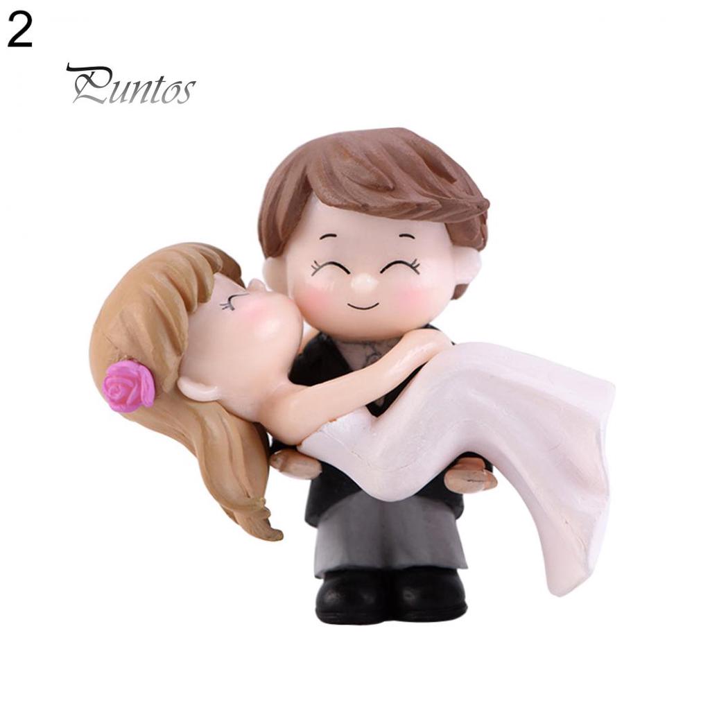 Home Kit Sweet Couple Bride Groom Model Miniature Landscape Wedding Decorative Ornament