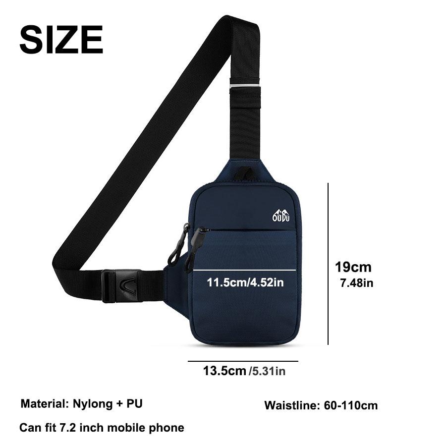 New Casual Men Shoulder Belt Bag Nylon Life Waterproof Outdoor Sports Running Cycling Waist Bag Large Capacity Travel Phone Pouch Bags
