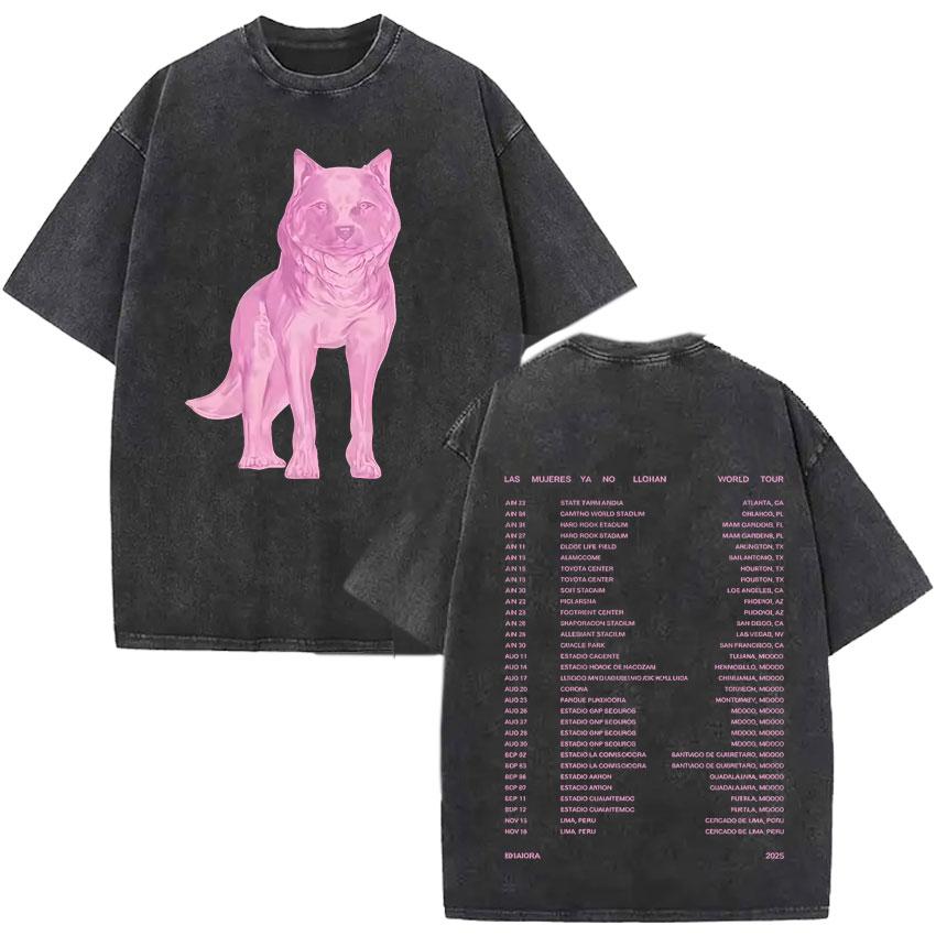 Singer Shakira Las Mujeres Ya No Lloran World Tour Tshirts Mens Hip Hop Tshirt Vintage Washed Summer Oversized Cozy Tee Shirt