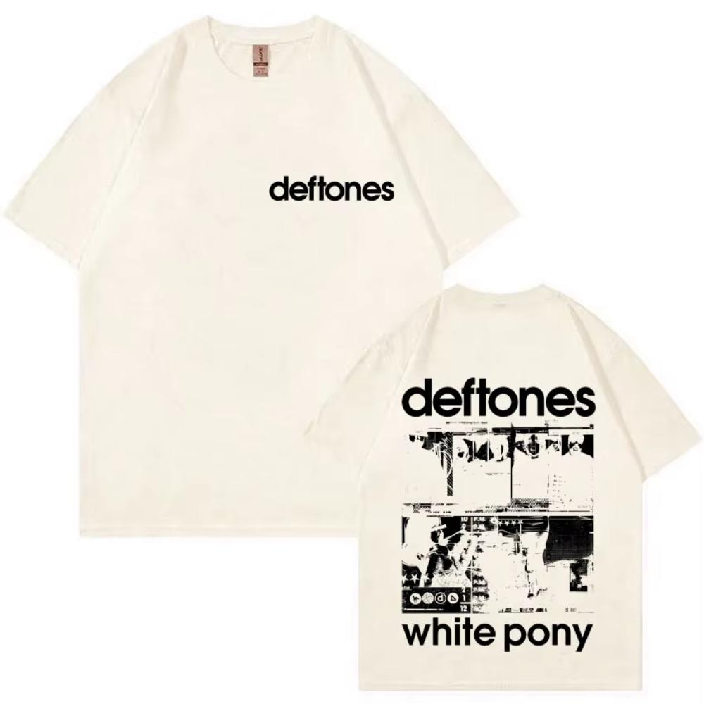 Rock Band Deftones White Pony Double Sided Print Tshirt Men Hip Hop Alternative Metal Oversized Streetwear Women Fashion Tshirt