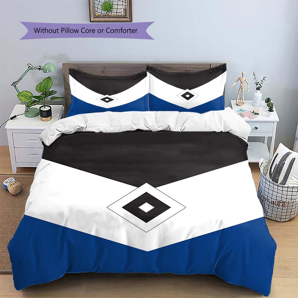Hamburger SV Pattern Bedding Quilt Set Home Decoration Gift (1 * duvet cover + 2 * pillowcase without core)
