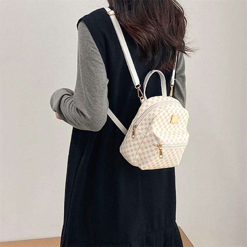 Мини-рюкзак через плечо, сумка в клетку для женщин, модный кошелек для телефона на плече