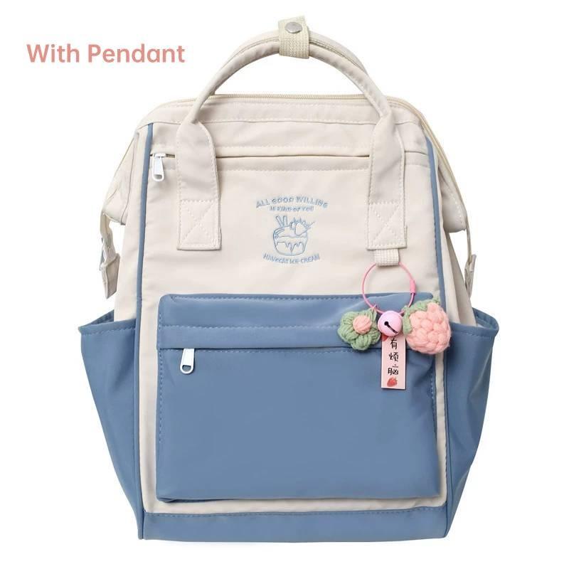 Forest Fairy Princess Nylon Backpack Lightweight Waterproof Trendy Student Bag For Girls