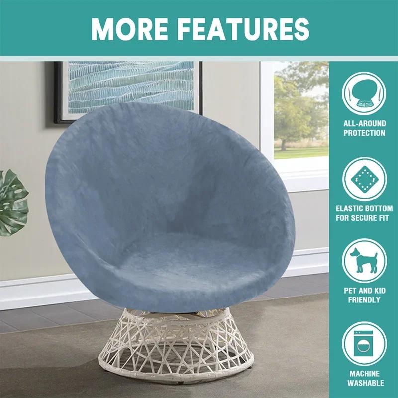 Чехол для стула Офисные стулья для дома Обеденные Эластичный Плюш Серебристая лиса Универсальная защита Круглый Кемпинг Спальня Отель Чехлы для дивана