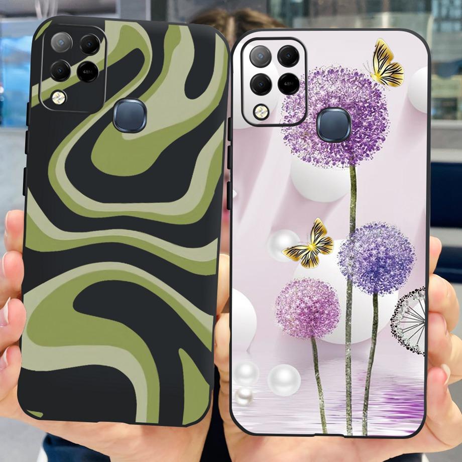 For Infinix Hot 11 G37 4G Case Cover Soft TPU Black Silicone Funda for Infinix Hot11 G37 Infinix X689F Fashion Pattern Bumper