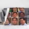 Плед-коллаж Дуайта Шрута Флис Осень/Зима The Office Рейнн Уилсон Теплый плед для дивана Наружный коврик Кусочек