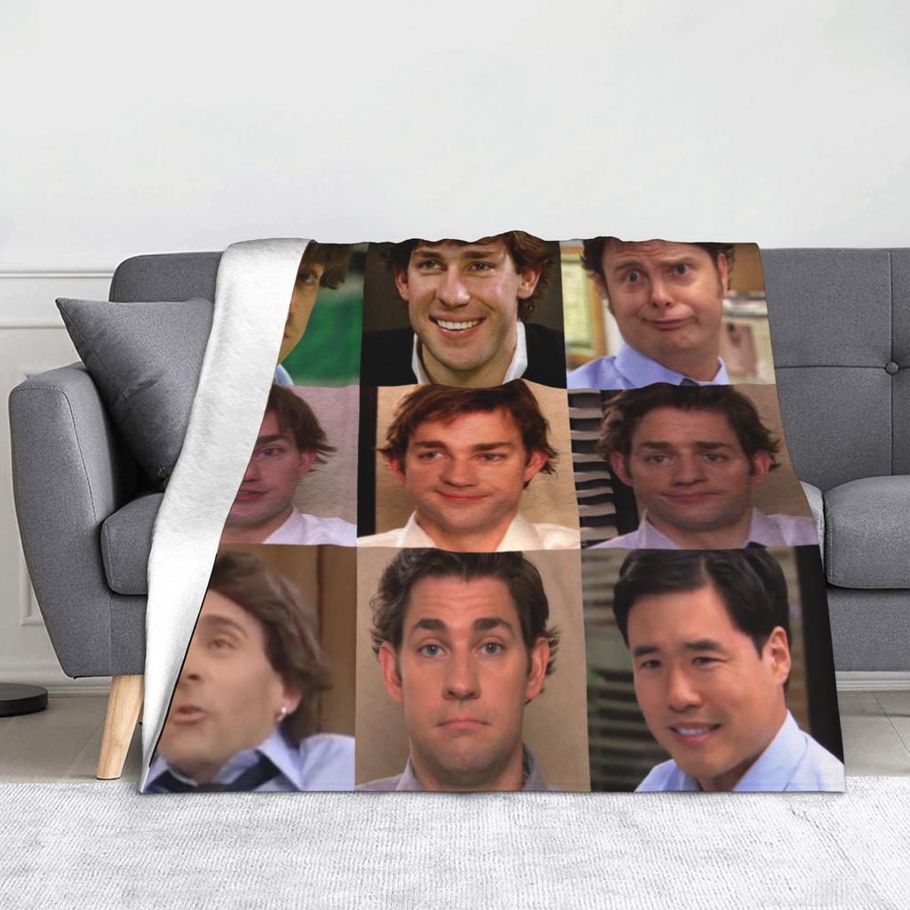 Плед-коллаж Дуайта Шрута Флис Осень/Зима The Office Рейнн Уилсон Теплый плед для дивана Наружный коврик Кусочек