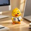 Lovely Animal Figurine Gift Emotional Support Duck Figurine, Resin Yellow Ornament, Small Statue for Bedroom Cute Home Office Desk Decor Creative