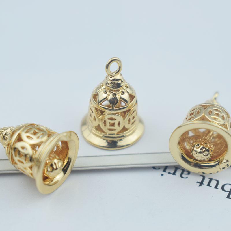 Electrophoresis Pure Copper Fortune-Attracting Bell Earrings & DIY Ancient Style Palace Bell Accessories