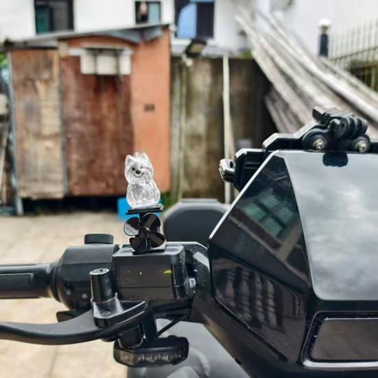 Декорация для мотоцикла Милая форма собаки Светодиодные огни на ветряной энергии Самозаряжающиеся ornaments на руль Аксессуар для велосипеда в форме собаки