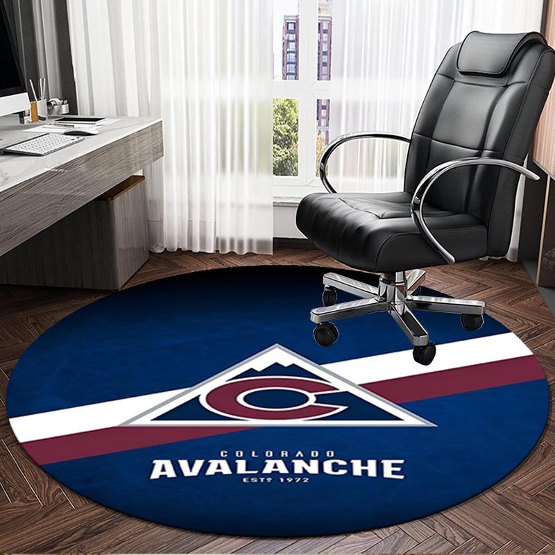 1PC Avalanche Team Spirit Round Rug, Non-slip Chair Mat, Home Decor, Circle Carpet Perfect for Office, Bedroom, Living Room,Christmas gift
