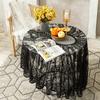 Rustic Green Lace Round Tablecloth Wedding Party Decor American Vintage Style Floral Table Cover