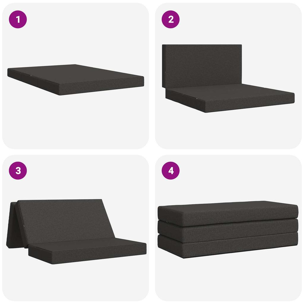 Folding Sofa Bed 120 x 67 x 45 cm Dark Grey