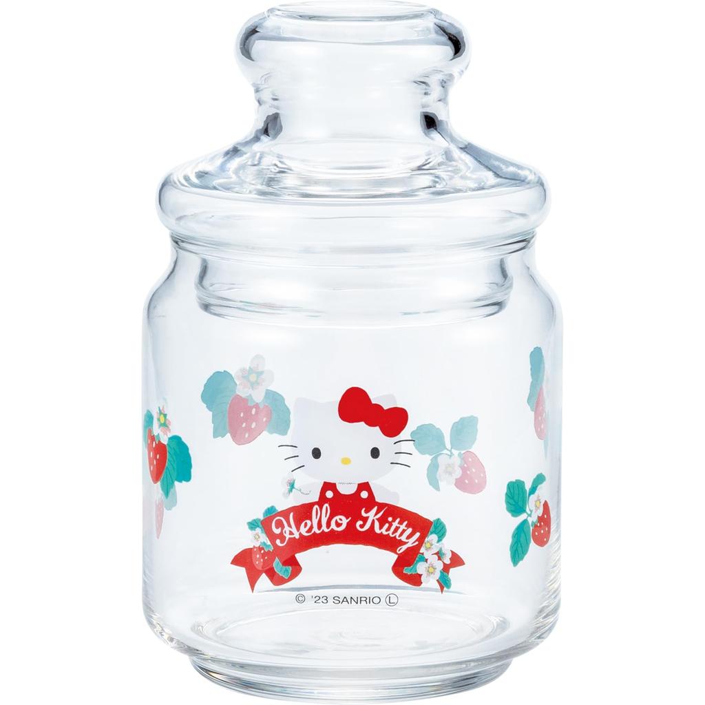 Sanart Sanrio Hello Kitty Glass Canister Kitty Storage Container Approximately 500ml Miscellaneous Sanrio Goods Gift Present Made In Japan SAN4218-1