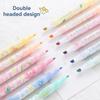 6 шт./компл. с двойной головкой, пастельный цвет, ароматный маркер Kawaii, канцелярские принадлежности, цветной маркер, школьные принадлежности, маркер, японские канцелярские принадлежности
