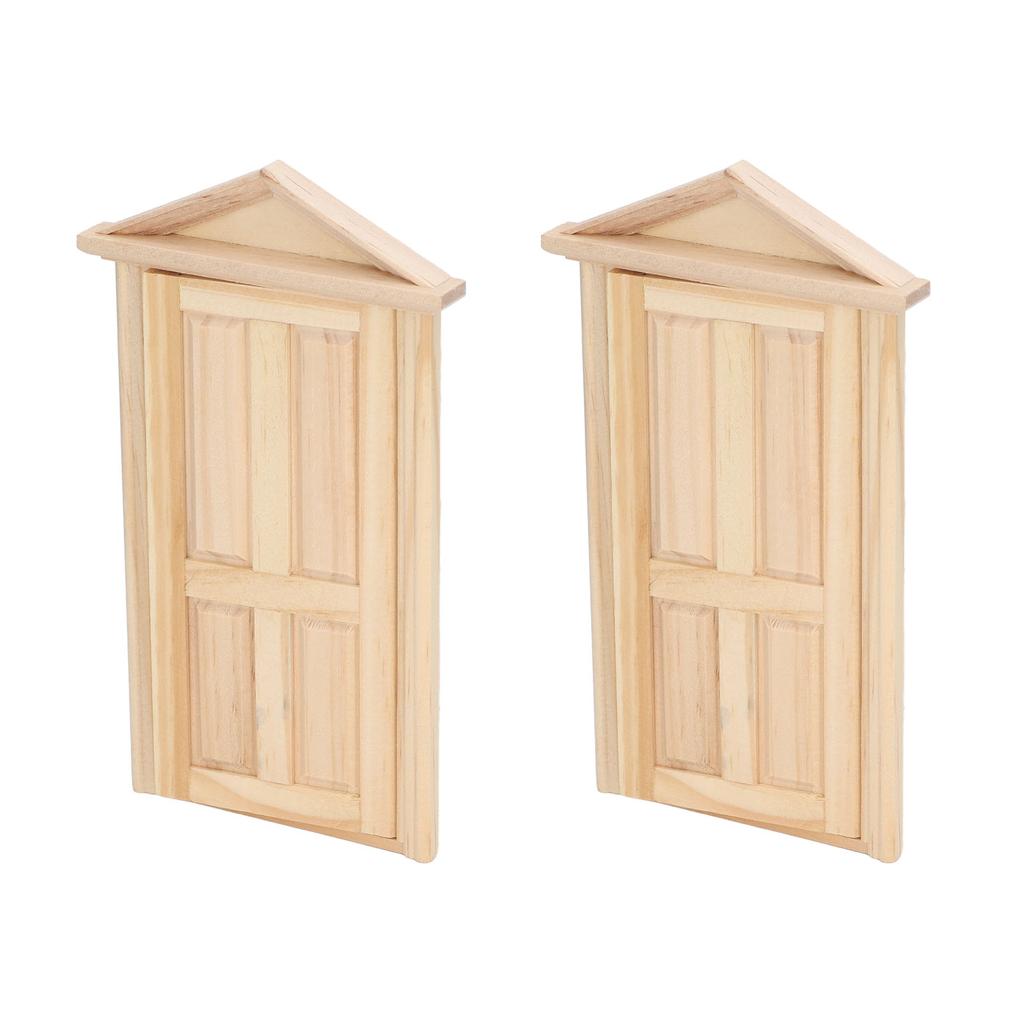 2 шт. Миниатюрная дверь для кукольного домика 1:12 Масштаб 1: 16 масштабная мебель DIY кукольный домик мини деревянная дверь для