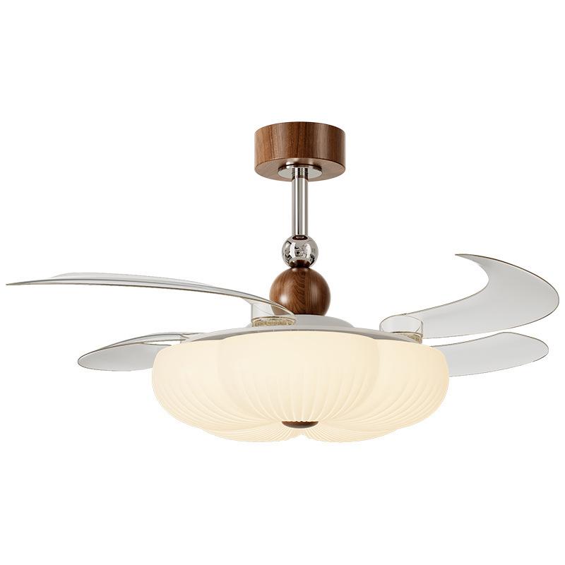 Невидимый потолочный вентилятор с подсветкой: Современный Минимализм 2025 Середина Века Кремовый для Гостиной, Спальни, Столовой