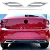 For VW Polo 6 MK6 3Pcs Rear Bumper Diffuser Lip Spoiler Air Outlet Exhaust Strip Cover Trim 2017- Pre-facelift Body