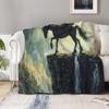 Cozy Black Pegasus Gaze Deep Dive Flannel Throw Blanket - Soft, Warm & Lightweight for Couch, Bed, Sofa, Office, and Travel