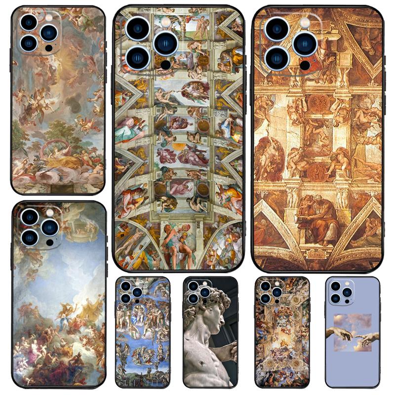 Чехол для телефона Michelangelo Art для iPhone 15 16 14 13 12 11 Pro Max Mini Plus XS X XR задняя крышка