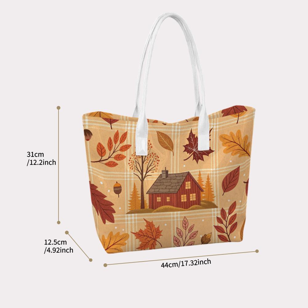 Fall Pattern Casual Shoulder Tote Bag