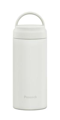Кружка-бутылка Peacock Screw Mug Bottle White 350ml Бутылка для воды с термоизоляцией и ручкой, вакуумная изоляция, термос, стакан для кофе, легко моющаяся кружка-бутылка