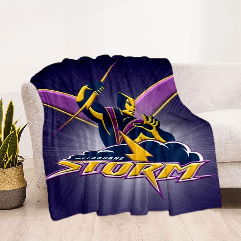 Melbourne Storm Team Logo blankets Suitable for sofas, travel, living rooms also a good gift for friends and family Suitable for all seasons.