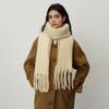 Versatile Plus Thickened Imitation Cashmere Solid Color Hemming Fringed Scarf Women's Winter Shawl
