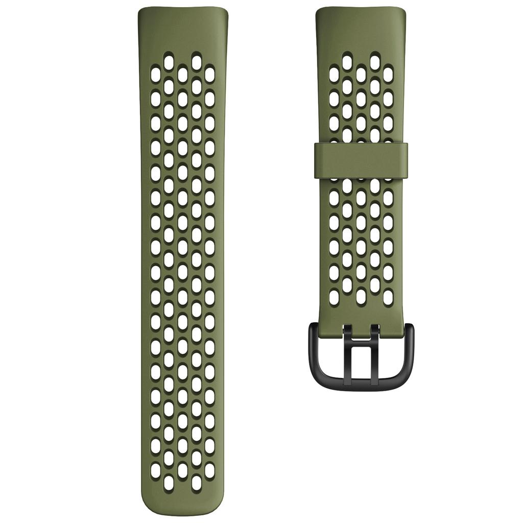 For Charge 5 Strap Silicone Wristband Fitness Sports Breathable Replacement Wrist Band Watchstrap