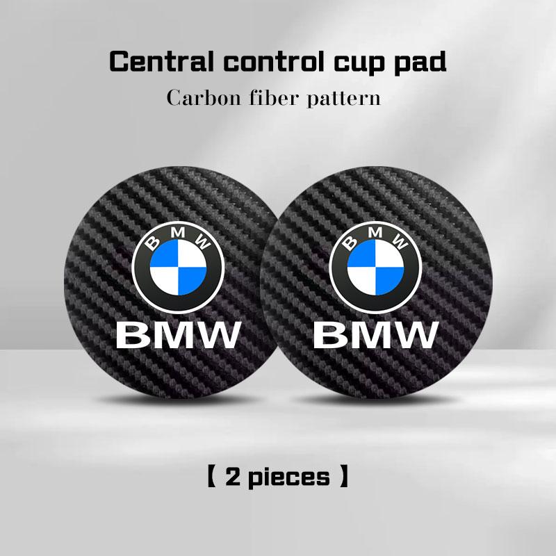 BBJK3 2Pcs Car Coaster For BMW 1 2 3 4 5 6 7 Series X1 X3 X4 X5 X6 X7 F20 G20 G30 G05 G11 F15 F16 G01 G02 Water Cup Mat Non-slip Pad
